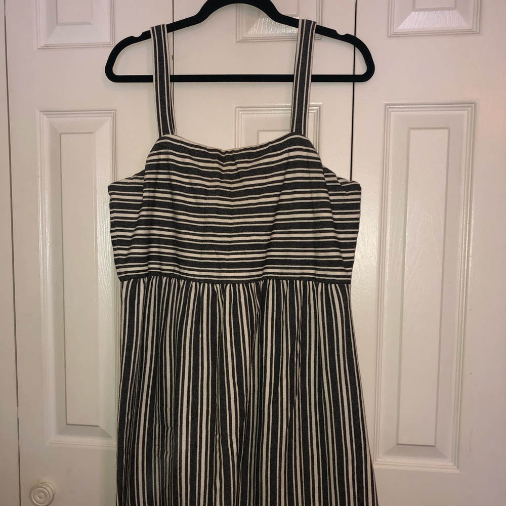 Loft navy/white striped dress